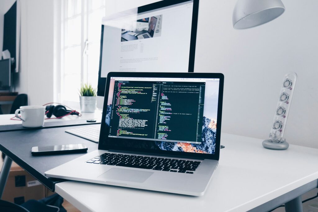 Laptop computer in a working environment