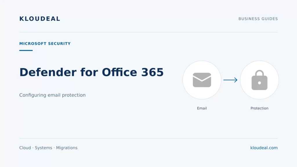 Microsoft Defender for Office 365: configuration and operation — Kloudeal editorial illustration