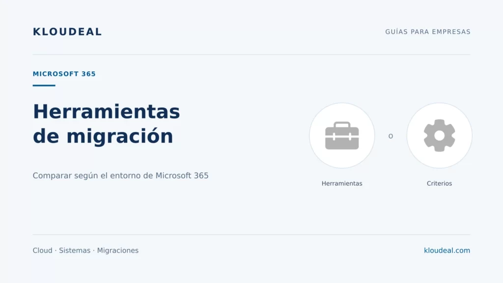 Microsoft 365 migration tools: comparison and selection — Kloudeal editorial illustration