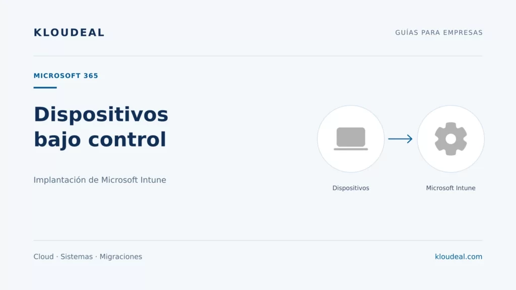 Microsoft Intune: qué es, licencias e implantación — portada editorial de Kloudeal